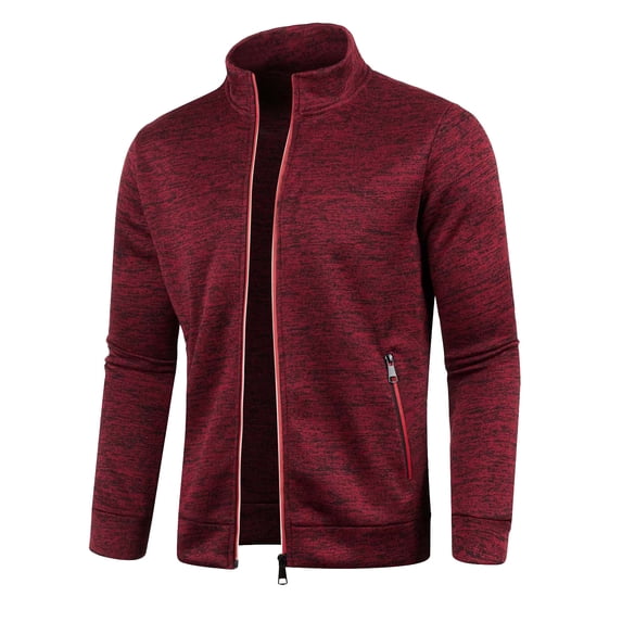 DHFJKG Mens Zip Up Bomber Jacket Lightweight Casual Stand Collar Solid Color Long Sleeve Spring Fall Windbreaker Coat With Zipper Pockets Cozy Outerwear