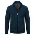 thumbnail image 1 of DHFJKG Mens Zip Up Sweaters Cardigan Jacket Solid Color Long Sleeve Stand Collar Knitwear Business Casual Dress Sweater Coat With Zipper Pockets Winter Soft Outerwear, 1 of 6