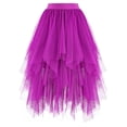 thumbnail image 1 of DHFJKG Mesh Layered Midi Skirt Women Tutus Irregular Hem Lightweight Flowy Skirts Rave Party Dance Trendy Skirt, 1 of 3