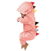 DHFJKG Newborn Baby Romper Jumpsuits Dinosaur Hooded Long Sleeve Playsiut For Home Relaxation Boys Girls Lightweight Kawaii Onesies