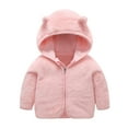 thumbnail image 1 of DHFJKG Newborn Boys Girls Teddy Jacket Windproof Hooded With Ears Solid Color Fuzzy Jacket For Kids Warm Cute Cozy Outerwear, 1 of 3