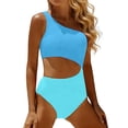 thumbnail image 1 of DHFJKG One Piece Swimsuit Women Tummy Control Bathing Suit One Shoulder Hallow Out Monokini Full Coverage Color Block Stylish Beachwear, 1 of 9