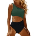 thumbnail image 1 of DHFJKG One Piece Swimsuit Women Tummy Control Bathing Suit One Shoulder Hallow Out Monokini Full Coverage Color Block Trendy Beachwear, 1 of 9