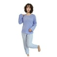thumbnail image 1 of DHFJKG Pajamas For Women Set Flannel Winter Sleepwear Long Sleeve Loose Fit Top Elastic Waist Ankle-Tied Plaid Pants 2 Piece Loungewear Fuzzy Soft Homewear, 1 of 9