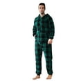 thumbnail image 1 of DHFJKG Plaid Plush Pajamas For Men Hooded Jumpsuits Loose Fit Long Sleeved Zipper Warm Onesie With Pockets Loungewear Home Clothes Leisure Homewear, 1 of 7