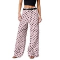 thumbnail image 1 of DHFJKG Polka Dot Jeans Womens Loose Fit Mid Rise Denim Trousers Wide Leg With Pockets Comfortable Trousers, 1 of 6