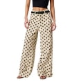thumbnail image 1 of DHFJKG Polka Dot Jeans Womens Loose Fit Mid Rise Denim Trousers Wide Leg With Pockets Comfortable Trousers, 1 of 6