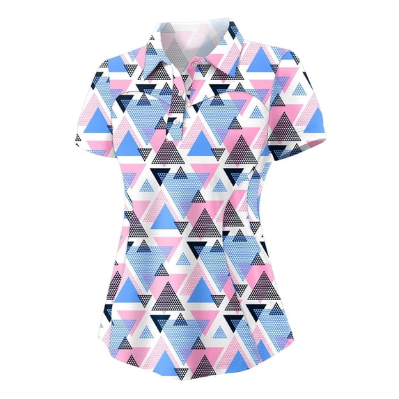 DHFJKG Polo Shirts For Women Fashion Graphic Short Sleeve Regular Fit Stretchy Soft Golf Shirts Versatile Tops