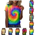 thumbnail image 1 of DHFJKG Pride Shirt For Womens Rainbow Printed T Shirts Short Sleeve Crew Neck Loose Fit Graphic Tee Versatile Tops, 1 of 5