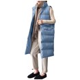thumbnail image 1 of DHFJKG Quilted Padded Vest For Womens Sleeveless Snap Button Knee-Length Coat Jacket With Pockets Winter Cozy Outerwear, 1 of 9