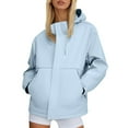 thumbnail image 1 of DHFJKG Rain Jacket For Women Solid Color Lightweight Windbreaker Loose Fit Zipper Raincoat Hiking Outfits With Hood Plus Size Cozy Coats, 1 of 4
