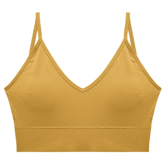 DHFJKG Seamless Deep V Neck Camisole Women Stretch Sleeveless Tank Top With Built In Bra Comfortable Cropped Soft Tops