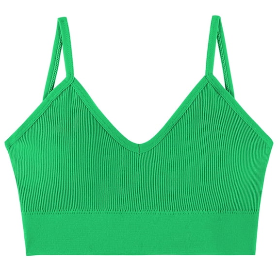 DHFJKG Seamless Deep V Neck Camisole Women Stretch Sleeveless Tank Top With Built In Bra Comfortable Cropped Trendy Tops