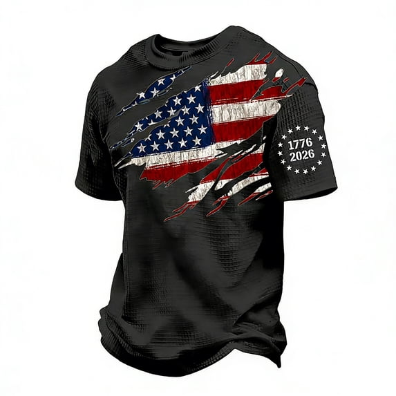 DHFJKG Short Sleeve T Shirts For Men Celebrate America's 250Th Anniversary 4Th Of July Tshirt 1776-2026 United States Graphic Tee