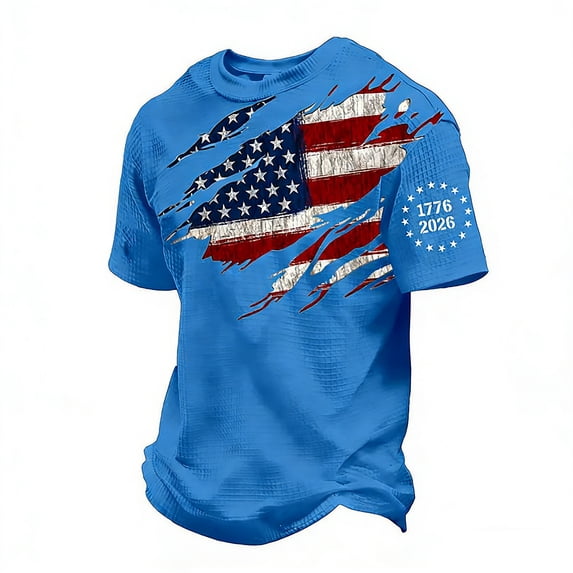 DHFJKG Short Sleeve T Shirts For Men Celebrate America's 250Th Anniversary 4Th Of July Tshirt 1776-2026 United States Graphic Tee