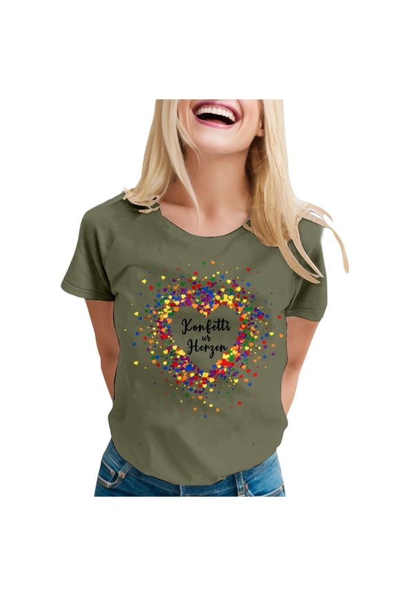 Short Sleeve T Shirts Womens Crewneck Summer Top Casual Fashion Graphic Print Festival Rave Party Comfortable Daily Wear Trendy Tops