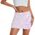 thumbnail image 1 of DHFJKG Skirts For Women Glitty Sparkly Sequins Mini Skirt Stretchy Slim Fit Bodycon Carnival Party Club Versatile Skirt, 1 of 3