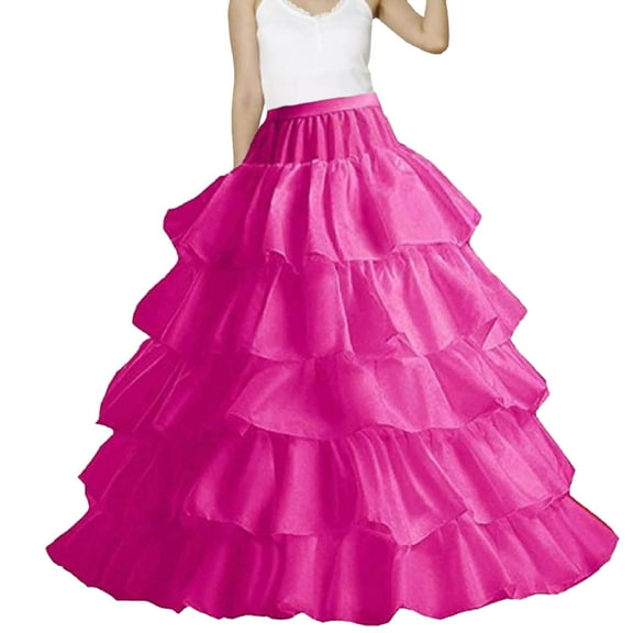 DHFJKG Skirts For Women Layered Petticoat Underskirt Ruffle Elastic Waist Maxi Skirt For Wedding Dress Bridal Gown Formal Attire Versatile Skirt