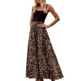 thumbnail image 1 of DHFJKG Skirts For Women Leopard Print Pleated Flowy Maxi Long Skirt Casual A Line Ankle-Length Beach Versatile Skirt, 1 of 3