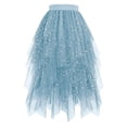 thumbnail image 1 of DHFJKG Skirts For Women Petticoat Layered Mesh Midi Ball Gown Skirt Irregular Hem Puffy Solid Color Tiered Flowy Versatile Skirt, 1 of 2