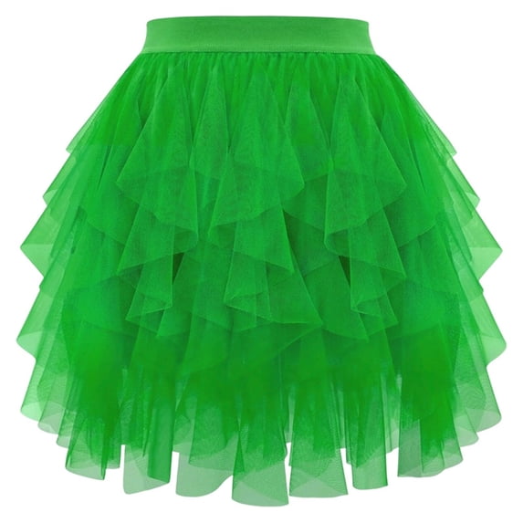 DHFJKG Skirts For Women Petticoat Ruffle Tiered Mesh Tutu Ballet Mini Skirt Flowy Puffy Ball Gown Party Dress Versatile Skirt