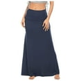 thumbnail image 1 of DHFJKG Skirts For Women Solid Color Stretchy High Waist A Line Maxi Long Skirt Lightweight Casual Ankle-Length Cozy Skirt, 1 of 5