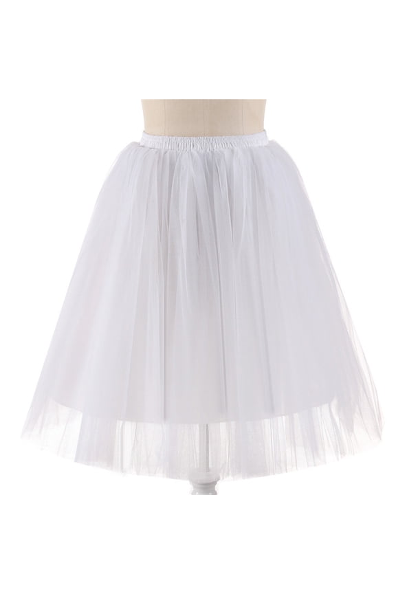 Skirts For Women Tutu Pleated Knee Length Ball Gown Mesh Skirt Petticoat Solid Color Carnival Stylish Skirt