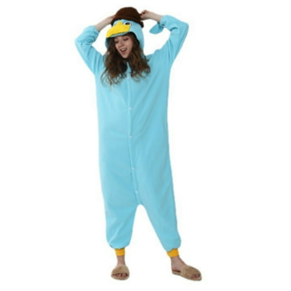 DHFJKG Snug Fit Unisex Adult Onesie Pajamas Flannel Cartoon Animal Button Up Hooded One Piece Halloween Sleepwear Loungewear Leisure Homewear