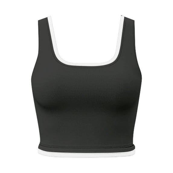 DHFJKG Sports Camisole Women Summer Cropped Tank Top Sports Workout Color Block Sleeveless Shirts Fitted Stretchy Yoga Gym Running Versatile Tops