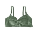 thumbnail image 1 of DHFJKG String Bikini Tops For Women Bathing Suit Swim Ruched Bikini Top With Adjustable Straps Solid Color Trendy Beachwear, 1 of 4