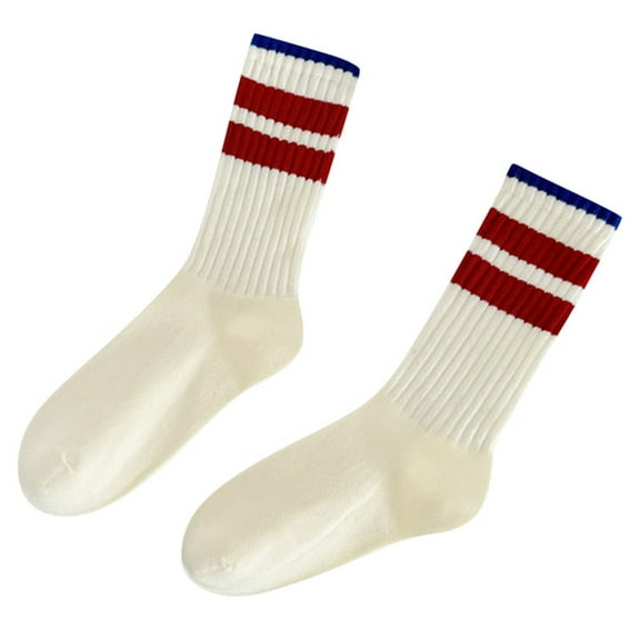 DHFJKG Striped Socks For Women Mid Calf Socks Casual Athletic Sock For Daily Wear