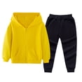 thumbnail image 1 of DHFJKG Suits Children Coat Suits For Little Boys Girls Autumn And Winter Solid Color Zipper Hooded Pullover Pants Two Piece Suit Long Sleeve Holiday Outfit, 1 of 2