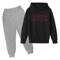 thumbnail image 1 of DHFJKG Suits Sweatshirt Girls Kids Boys Kids Hooded Tracksuit Unisex Two Piece Fall Winter Outfits Hoodie Letter Printed Sweatshirt And Sweatpants Set Long Sleeve O-Neck Cute Outfit, 1 of 3