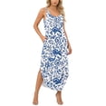 thumbnail image 1 of DHFJKG Summer Boho Dresses For Women Sleeveless Beach Vacation Clothes Spaghetti Strap Scoop Neck Curved Hem Long Dress Floral Versatile Dresses, 1 of 5