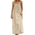 thumbnail image 1 of DHFJKG Summer Dresses For Women 2026 Sleeveless Open Back Casual Boho Maxi Dress Scoop Neck Striped A Line Dress Comfort Dresses, 1 of 7