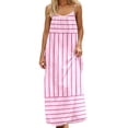thumbnail image 1 of DHFJKG Summer Dresses For Women 2026 Sleeveless Open Back Casual Boho Maxi Dress Scoop Neck Striped A Line Dress Versatile Dresses, 1 of 7