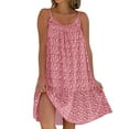 thumbnail image 1 of DHFJKG Summer Dresses For Women Bohemian Floral Mini Dress Scoop Neck Ruffle Hem Spaghetti Strap Beach Sundress Trendy Dresses, 1 of 5