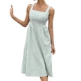 thumbnail image 1 of DHFJKG Summer Midi Dresses For Women Striped Square Neck Casual Sleeveless Swing A Line Dress Wedding Guest Dress, 1 of 9