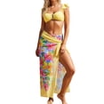 thumbnail image 1 of DHFJKG Summer Ruffle Bikini Swimsuit Women 3 Piece Set U-Wire Bathing Suit With High Waist Briefs Bottoms And Wrap Long Skirts Stylish Beachwear, 1 of 4