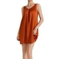 thumbnail image 1 of DHFJKG Summer Sleeveless Dresses Women Silk Satin Scoop Neck Home Wear Mini Dress Loungewear Backless Loose Fit Tunic Stylish Dresses, 1 of 7