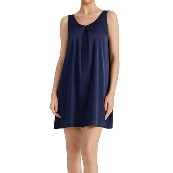 DHFJKG Summer Sleeveless Dresses Women Silk Satin Scoop Neck Home Wear Mini Dress Loungewear Backless Loose Fit Tunic Stylish Dresses