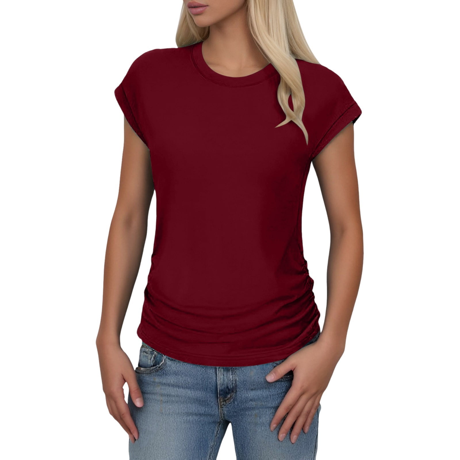 No Boundaries Scoop Neck Tee with Short Sleeves, 1 or 3-Pack