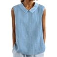 thumbnail image 1 of DHFJKG Summer Tank Tops For Women Sleeveess Collared Loose Fit T Shirt Casual Solid Color Basic Tees Dressy Versatile Tops, 1 of 7