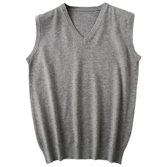 DHFJKG Sweater Vest Men's Sleeveless Knitted V Neck Solid Color Vest Lightweight For Spring Fall Comfort Top