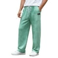 thumbnail image 1 of DHFJKG Sweatpants For Men Fuzzy Lining Tie Dye Loose Fit Straight Leg Elastic Waist With Drawstring Pants Lightweight Comfort Trousers, 1 of 7
