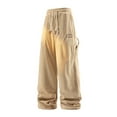thumbnail image 1 of DHFJKG Sweatpants For Men Joggers Corduroy Wide Leg Loose Fit Elastic Waist Pants With Drawstring Stylish Trousers, 1 of 9