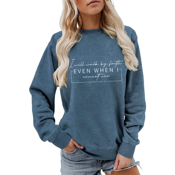 DHFJKG Sweatshirt For Women Letter Print Casual Loose Fit Pullover Top Long Sleeve Crewneck Tunic Daily Wear Athleisure Tops
