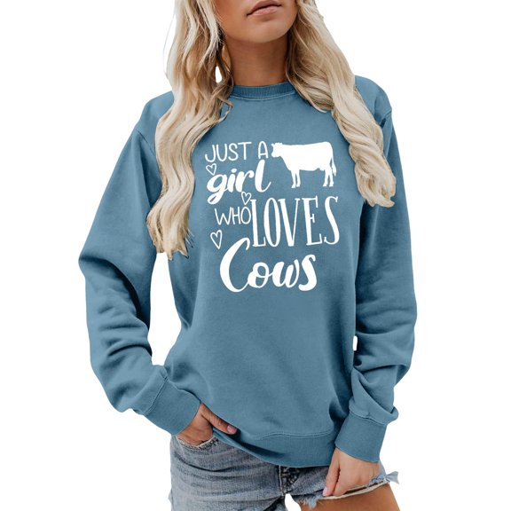 DHFJKG Sweatshirt For Women Long Sleeve Crewneck Shirts Funny Letter Printed Loose Fit Pullover Casual Blouse Everyday Wear Cozy Tops