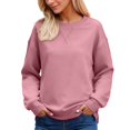 thumbnail image 1 of DHFJKG Sweatshirt For Women Split Hem Crewneck Long Sleeve Casual Loose Fit Pullover Fall Winter Solid Color Classic Tops, 1 of 6