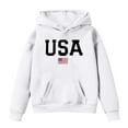 thumbnail image 1 of DHFJKG Sweatshirts Boys Girls Hoodies Sweatshirts Long Sleeve Letter Print Pullover Hooded Casual Outfit For Kids Daily Wear Outdoor Activities Round Neck Trendy Tops, 1 of 3